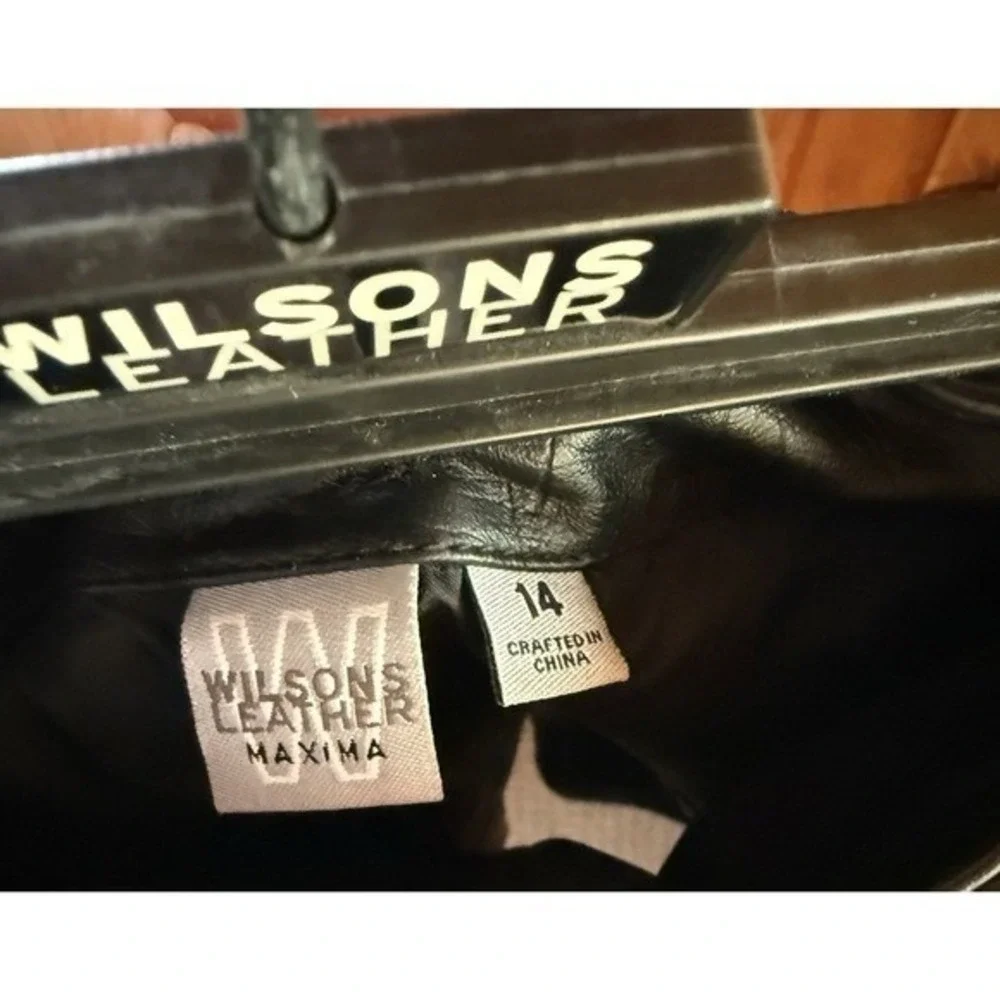 Wilsons Leather Maxima Vintage Belted Mini Skirt‎ Size 14 Black 90s Y2K Grunge
